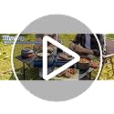 Hisencn Sky Blue Double Burner Camping Stove with Windscreen & Accessories