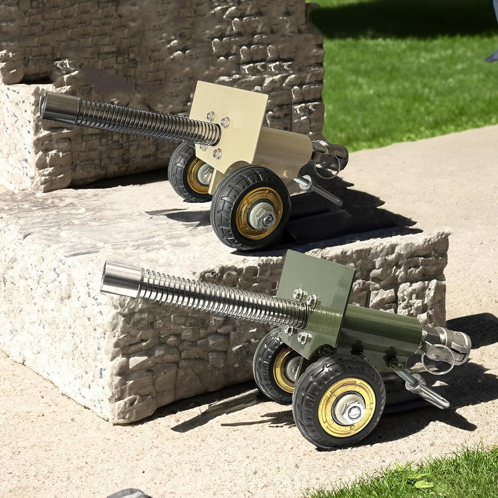TIETHEKNOT Stainless Steel Mini Cannon - Recoil Mechanism for Outdoor Games & Collectors (Green)