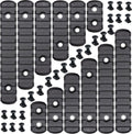 CRUSHUNT 12-Pack Picatinny Rail Sections - Durable Polymer | Black, Versatile Slot Sizes 3-13