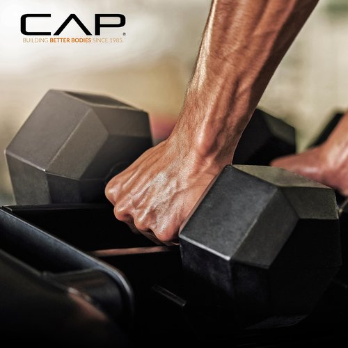 CAP 50 lbs Coated Dumbbell Set with Tinted Silver Handles, 5LBx2, 20lbx2