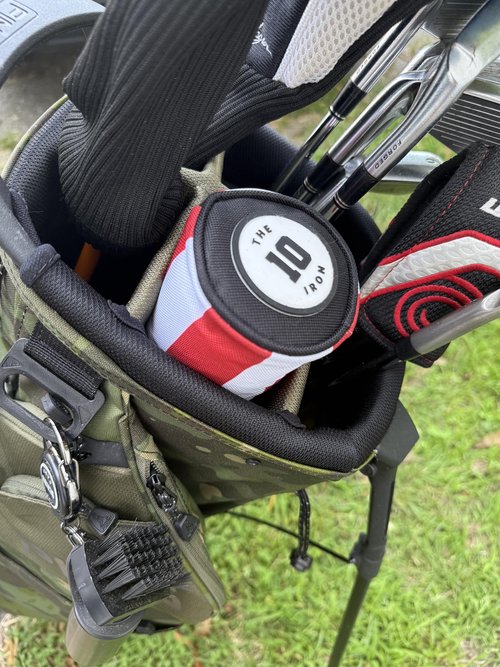 Beer Sleeve for Golf Bag - The Ten Iron, 7-Can Insulated Golf Cooler Cooler Sleeve, Discretely Keep Canned Drinks Cold on The Golf Course, Golf Gifts For Men, Gifts For Golfers