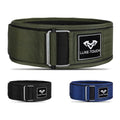 LUXE-TOUCH 4 Inches Nylon Weightlifting Belt with Quick-Release Buckle, Belt for Cross Working out, Bodybuilding, Power Lifting. Deadlift Training Belt, Adjustable Weight Lifting Spine Support (Green, X-Large (40" - 45"))