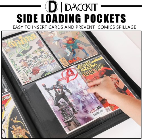 D DACCKIT Premium Comic Binder - Holds 96 Regular Comics & Bagged/Boarded - Brilliant Green