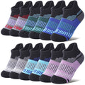 LANLEO Kids Merino Wool Ankle Hiking Athletic Running Socks Girls Boys Teens Winter Warm Thick No Show Socks 6 Pairs Black, 8-12 Year Old