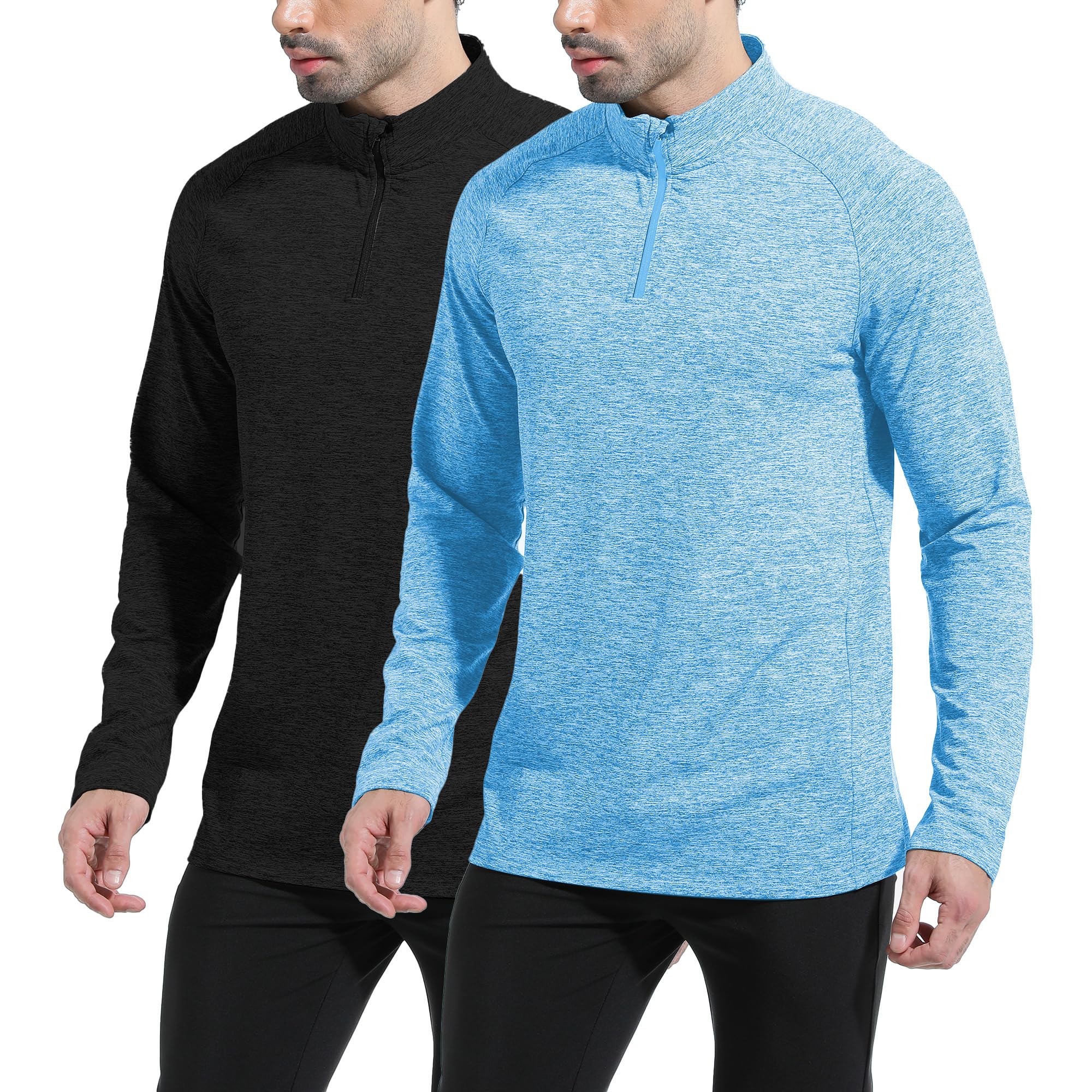 JUNMAO 1/4 Zip Pullover Sweatshirts Men Long Sleeve Golf Shirts Quarter Zip Pullover