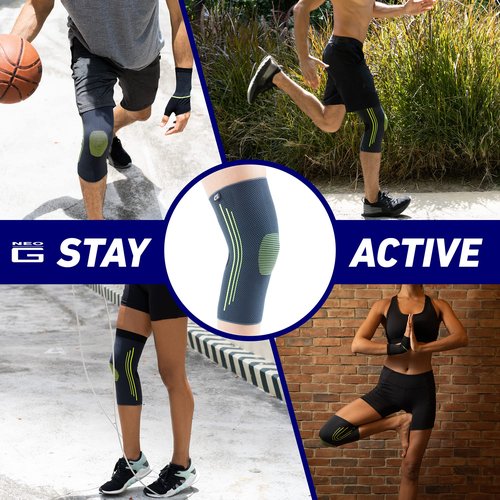 Neo-G Knee Compression Sleeve for Sports - Breathable, Lightweight, Elastic Knee Sleeve for running, Compression Knee Sleeve for knee pain, Meniscus Tear, Sprains, Strains, Injury Recovery - L
