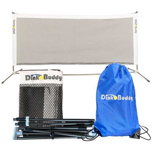 Dink Buddy - Mini Kids’ Pickleball Net with Drawstring Backpack, Durable Pickleball Net Portable Outdoor & Indoor Use, Easy-to-Set-up, 28 inches x 4 feet Wide, Black