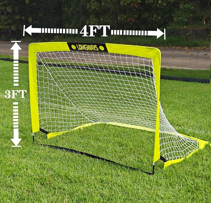 4x3ft Kids Soccer Goal with Carry Bag - 2 Pack, Portable Pop-Up Practice Net (Variation of THIS listing: 4x3FT(2 Pack))
