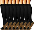 FEYHAY Copper Compression Socks - 15-20 mmHg for Enhanced Circulation | 8 Pairs for Men & Women