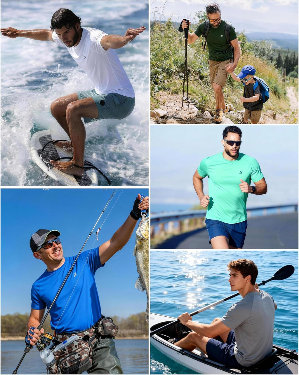 Roadbox Men's Rash Guard - UPF 50+ UV Protection Swim Shirt | Quick-Dry Lightweight Beach Tee