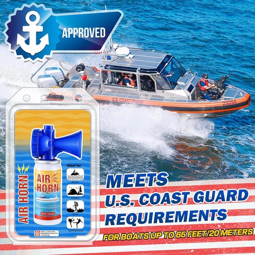 Air Horn | 122dB Loud Safety Horn - 1.4oz Can for Boating, Camping & Events | US Coast Guard Approved