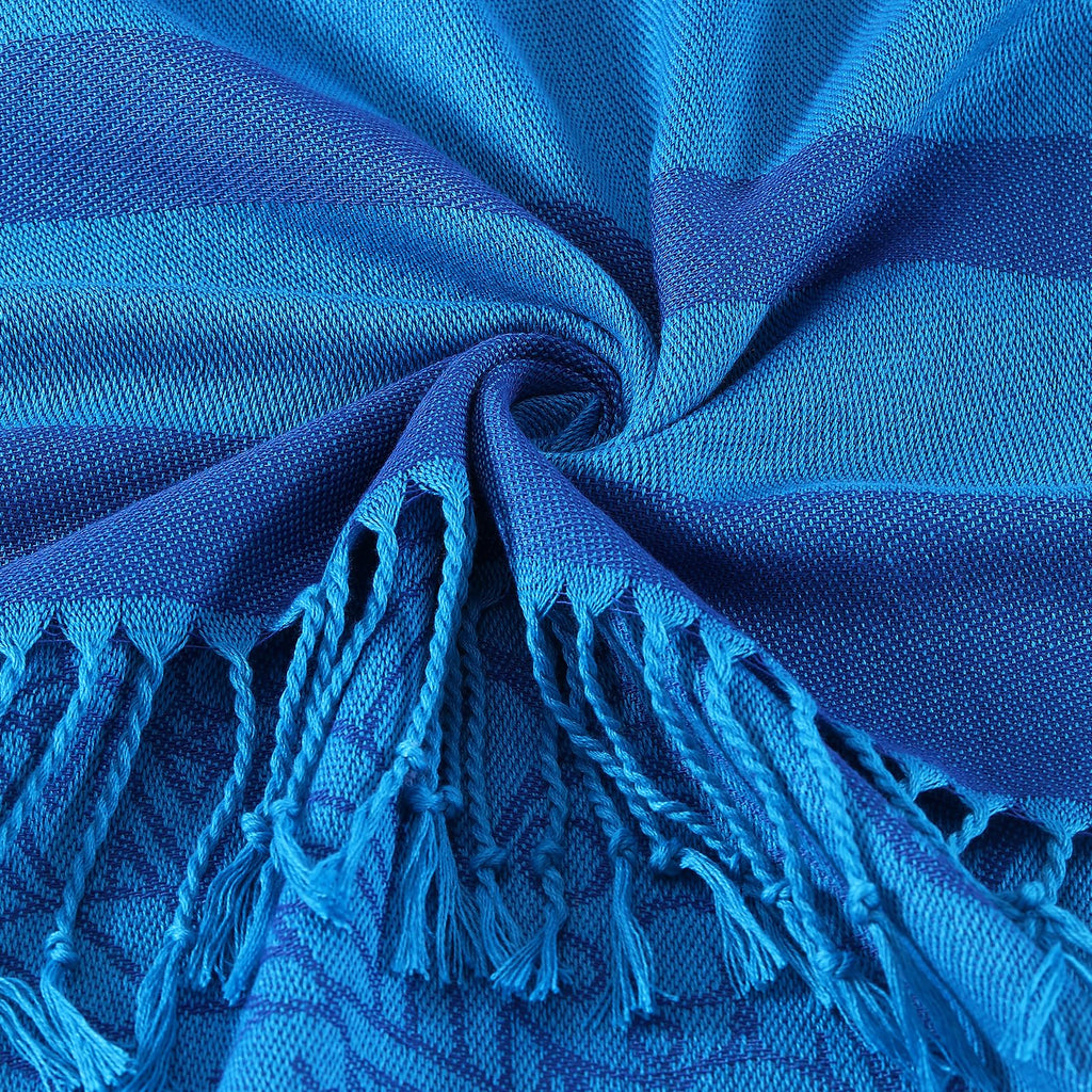 Genovega Oversized Cotton Turkish Beach Towels 72"x36" Lightweight Quick Dry Sandless Pool Swim Towel Large No Sand Compact Blanket Adult Travel Essentials Cruise Accessories Must Haves Blue Shark