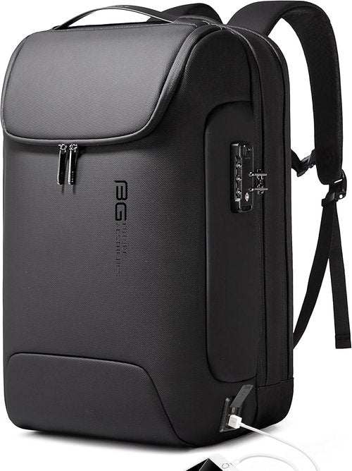 BANGE Anti-Theft Backpack with USB Charging Port for Men, 17.3 Inch Business Laptop Backpack, TSA Approved Lock & Waterproof Zippers, Large Travel Computer Bag