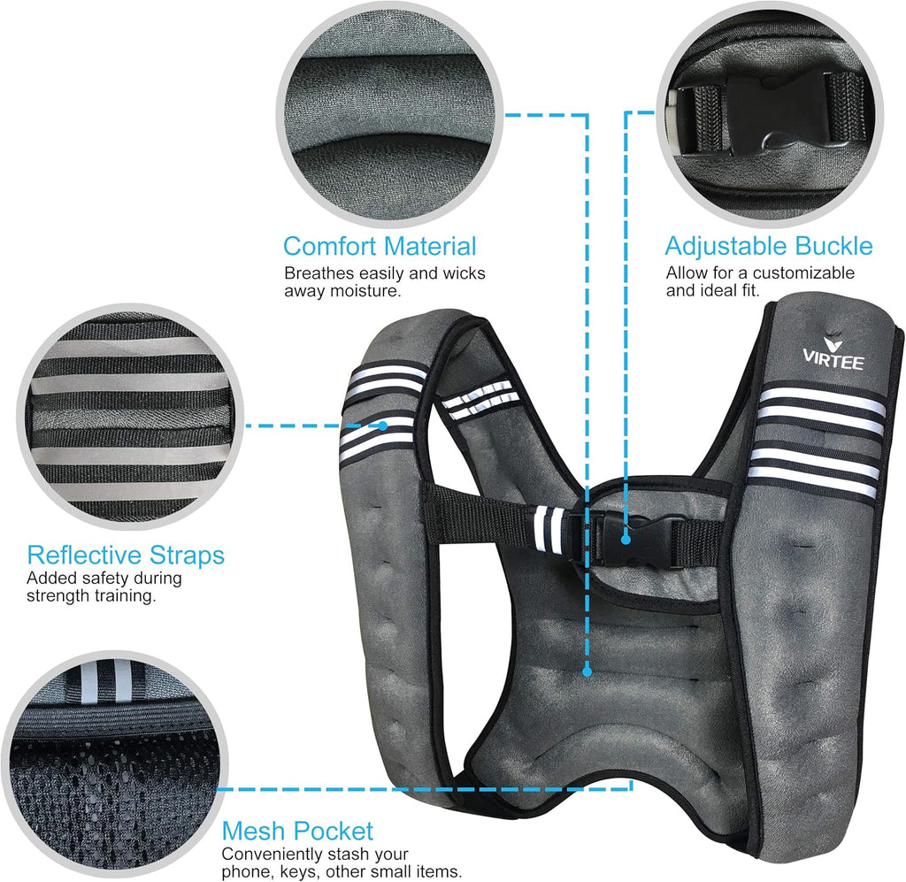 Skiennix Weighted Vest - Adjustable Body Weight Vest for Men, Women & Kids | 5/10/16 Lbs for Running & Gym Fitness