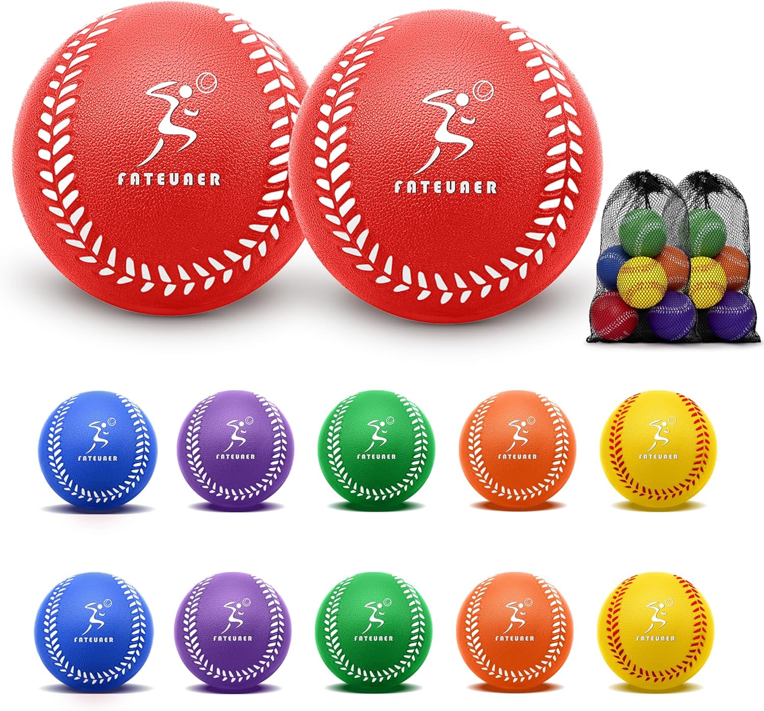 Skiennix Foam Baseballs - Soft Training Balls for Kids | Safe Indoor/Outdoor Play - 6 Pack & 12 Pack Options
