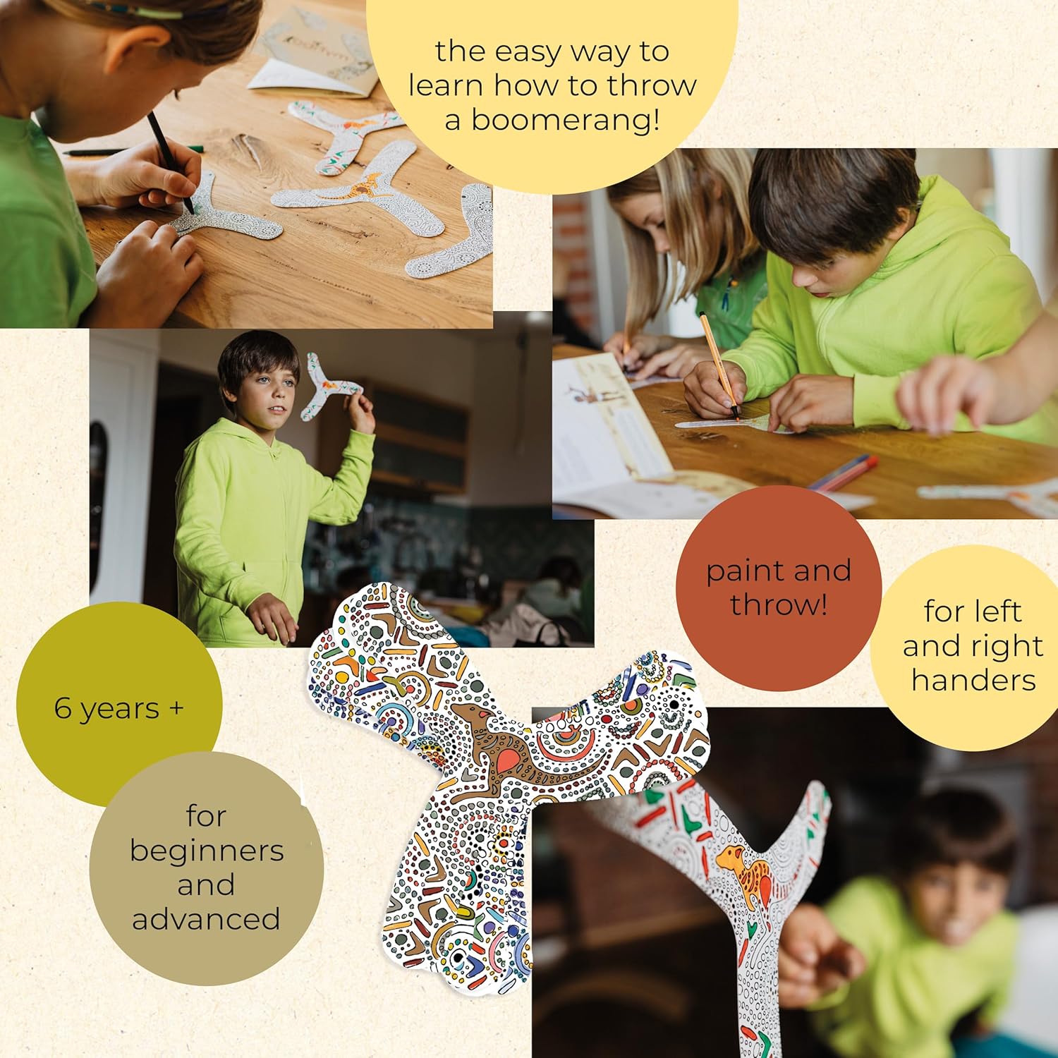TicToys Boomerang for Beginners - Customizable Design for Indoor & Outdoor Fun | 30 Pack Set