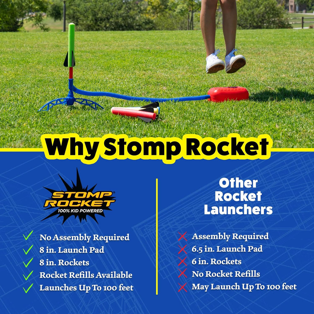 Stomp Rocket Jr. Multi-Color Rocket Launcher - Fun STEM Outdoor Toy for Kids | Soars Up to 100 Feet, Ages 3+