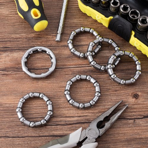CustomyLife 6pcs 5/16" x 9 Balls Bicycle Crank Bearing Silver Bottom Bracket Bearings Bike Axle Wheel Frame Bearing Repair for Beach Cruiser limos Stretch