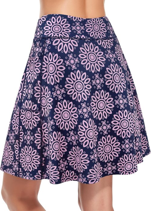 KORALHY Women's Knee-Length Skorts - Athletic Tennis & Golf Skirt with 4 Pockets | Stylish & Functional