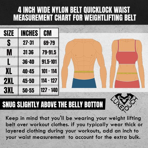 LUXE-TOUCH 4 Inches Nylon Weightlifting Belt with Quick-Release Buckle, Belt for Cross Working out, Bodybuilding, Power Lifting. Deadlift Training Belt, Adjustable Weight Lifting Spine Support (Green, X-Large (40" - 45"))