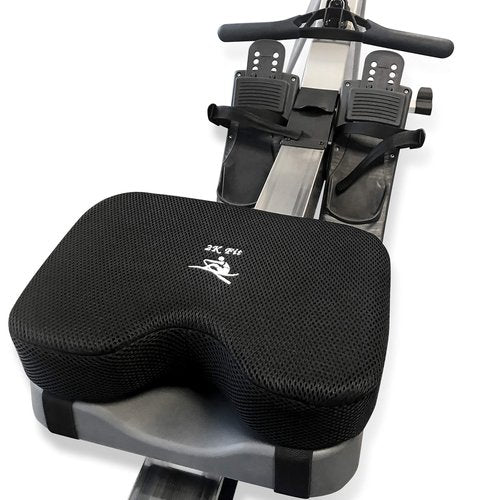 2K Fit Rowing Machine Seat Cushion (Model 2) for The Concept 2 Rowing Machine with Custom Memory Foam, Washable Cover, and Straps- Concept 2 Rower, Recumbent Stationary Bike, WatterRower Seat Pad