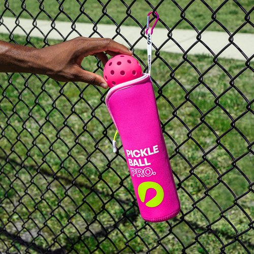 WES Pickleball Water Bottle + Pickleball Ball Holder + 3 Outdoor Pickleball Balls | Pink