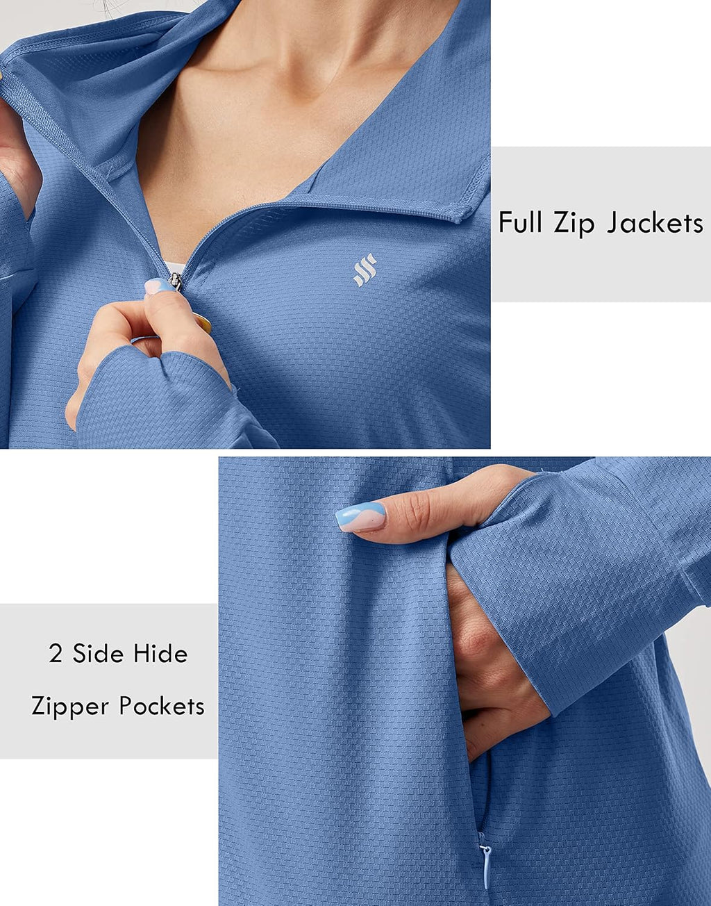 Soothfeel Women's Sun Protection Hoodie Jacket - Lightweight UPF 50+ Long Sleeve Hiking Shirt
