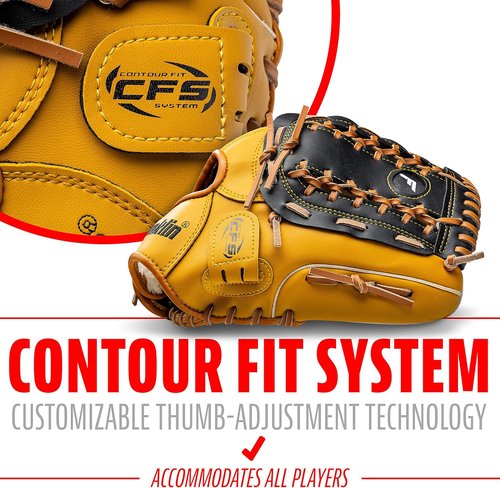 Franklin Sports Field Master Baseball & Softball Glove - Adult & Youth Mitts for Right Hand Throw