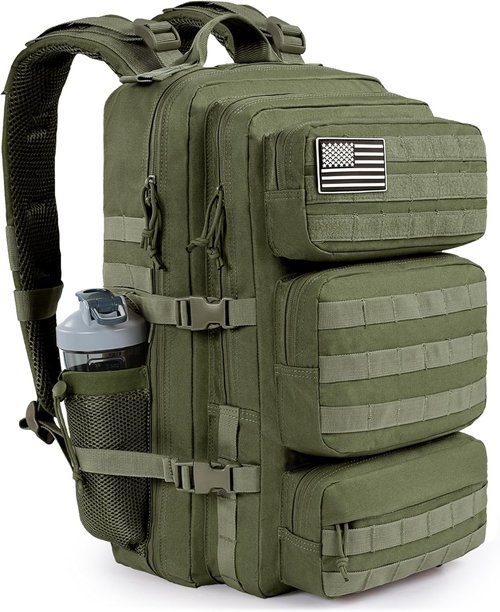 Military Tactical Backpack - 50L Large Molle Assault Pack for Men | Water-Resistant Dark Green Rucksack