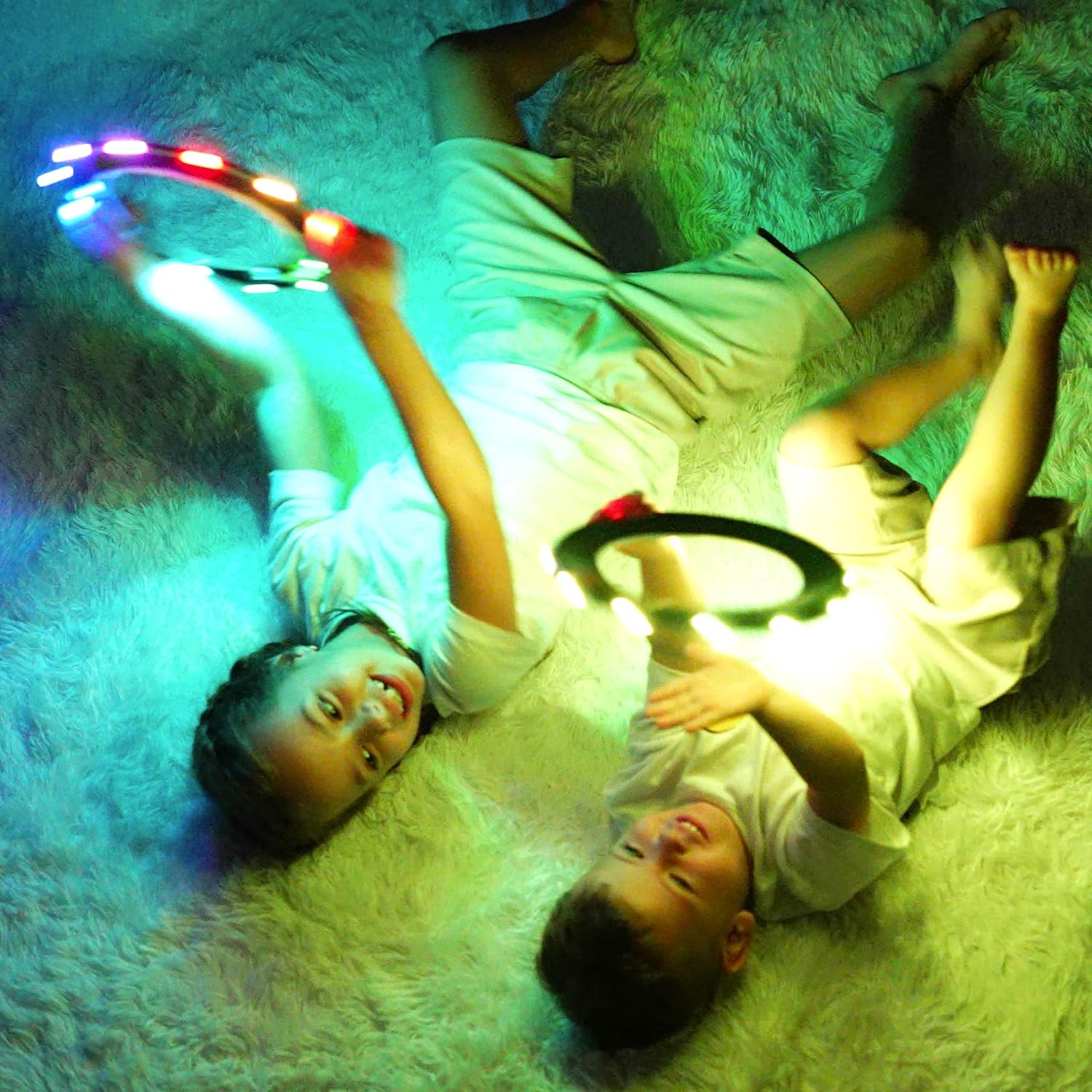 TOSY Flying Ring Bundle - Super Bright 12 LEDs in Blue & Green Colors | Perfect for Outdoor Fun