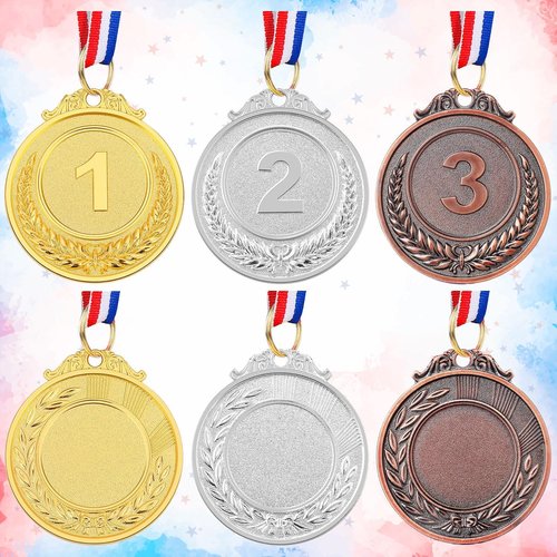 Gold, Silver & Bronze Medals - 15Pcs Award Set for Competitions, Sports Events & Celebrations