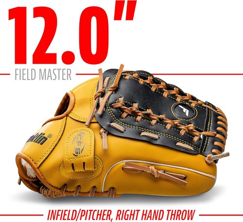 Franklin Sports Field Master Baseball & Softball Glove - Adult & Youth Mitts for Right Hand Throw