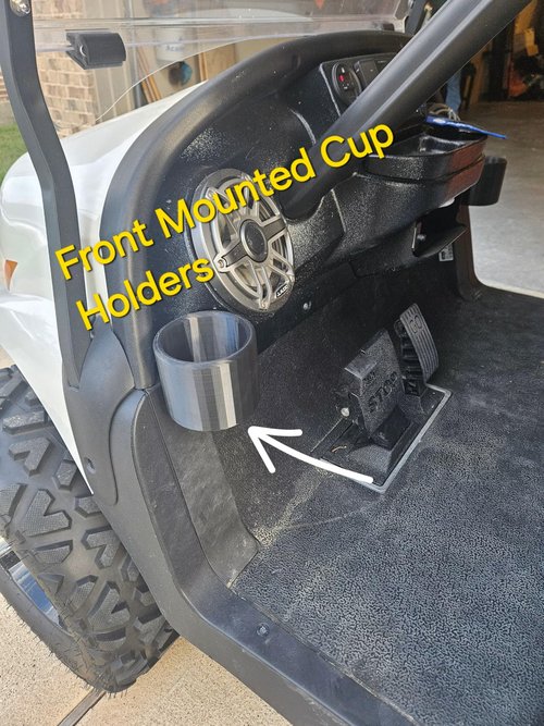 Golf Cart Cup Holders for VIP Dash Club Car Onward Precedent Tempo VIP Dash Kit Front Cup Holders Custom Design Golf Cart Accessories (Black)