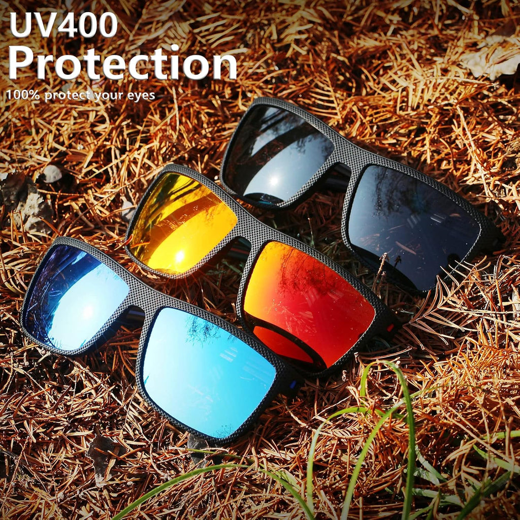Skiennix Square Polarized Sunglasses - Vintage Style UV Protection | Lightweight Frame for Men