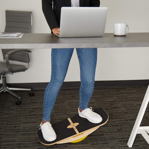 Blue Planet Balance Surfer - Bamboo Balance Board for Office & Yoga | Includes 3 EVA Foam Modules
