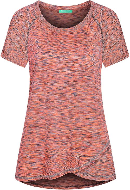 Kimmery Yoga Workout Shirt - Women's Raglan Sleeve with Irregular Hem | Sizes M-3XL