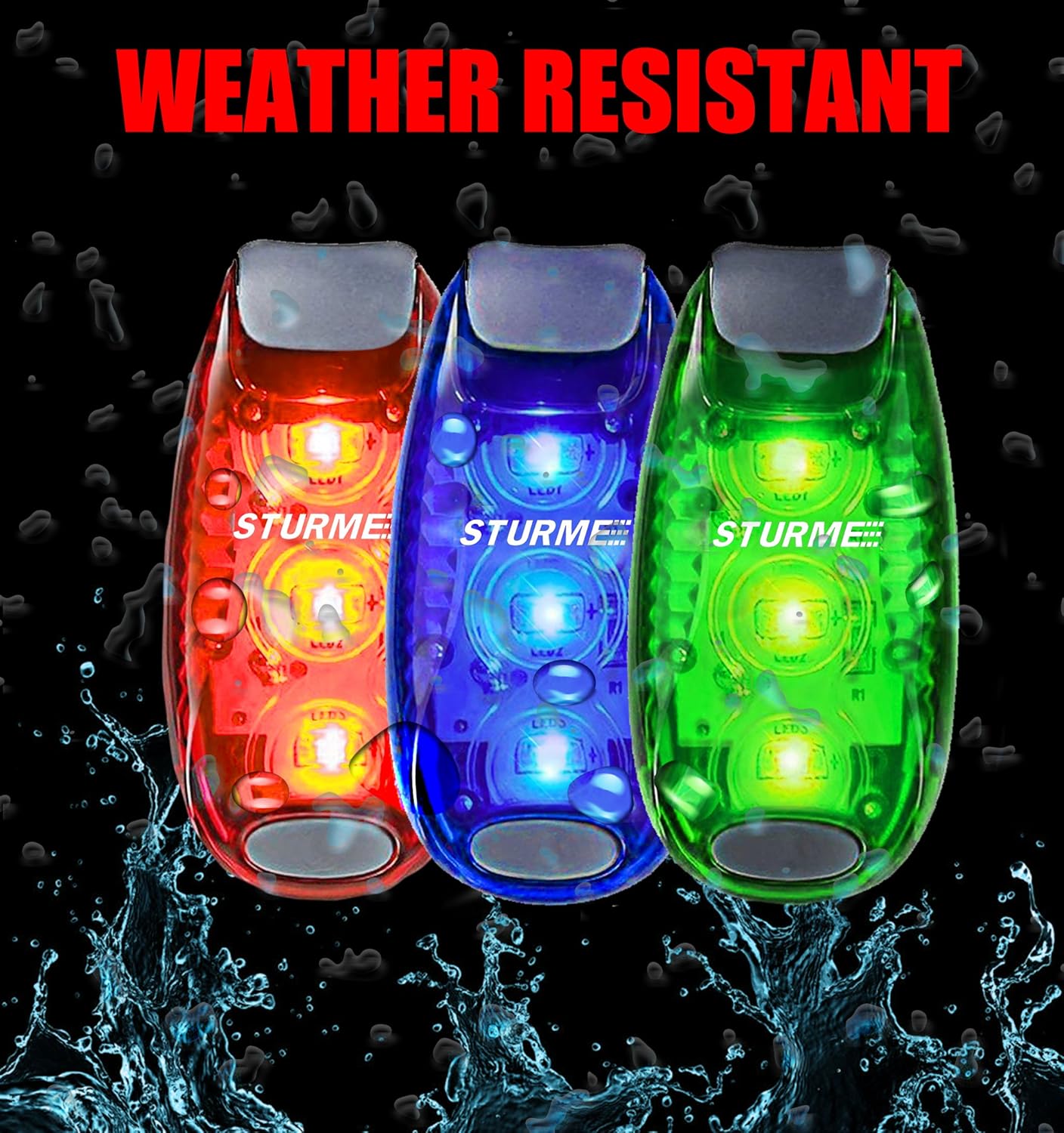 STURME LED Safety Light - High Visibility Strobe Lights for Bicycles, Kids, and Pets | Clip-On Design