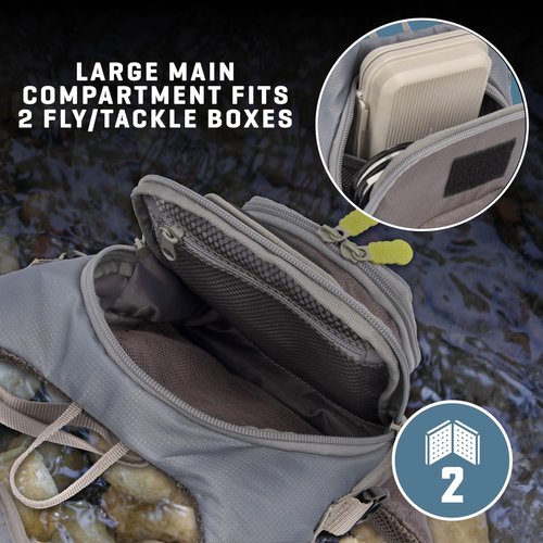 AC ALLEN Fall River Fishing Chest Pack, Fits Up to 2 Tackle/Fly Boxes, 152 Cu in / 2.5 L