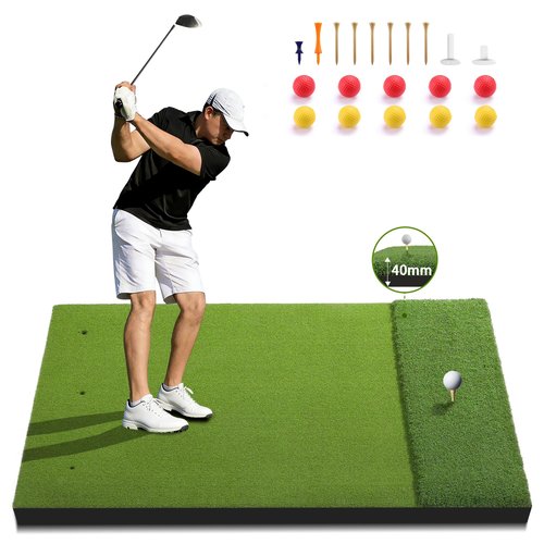 Fanshaw Premium Dual-Turf Golf Mat: 5x4ft 1.57 Inch Thickened for Backyard, Driving Range, Indoor & Outdoor Practice Hitting, Swing & Chipping, Ideal Gifts for Men Dad