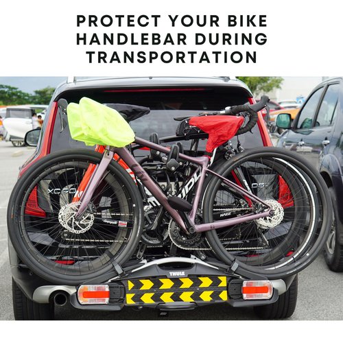Vincita Mountain Bike Durable Water-Resistant Handlebar Cover Black XL with Hook and Loop Adjustable Strap Bike Cover Road Bicycles Bikepacking Accessories (Waterproof/Blue)