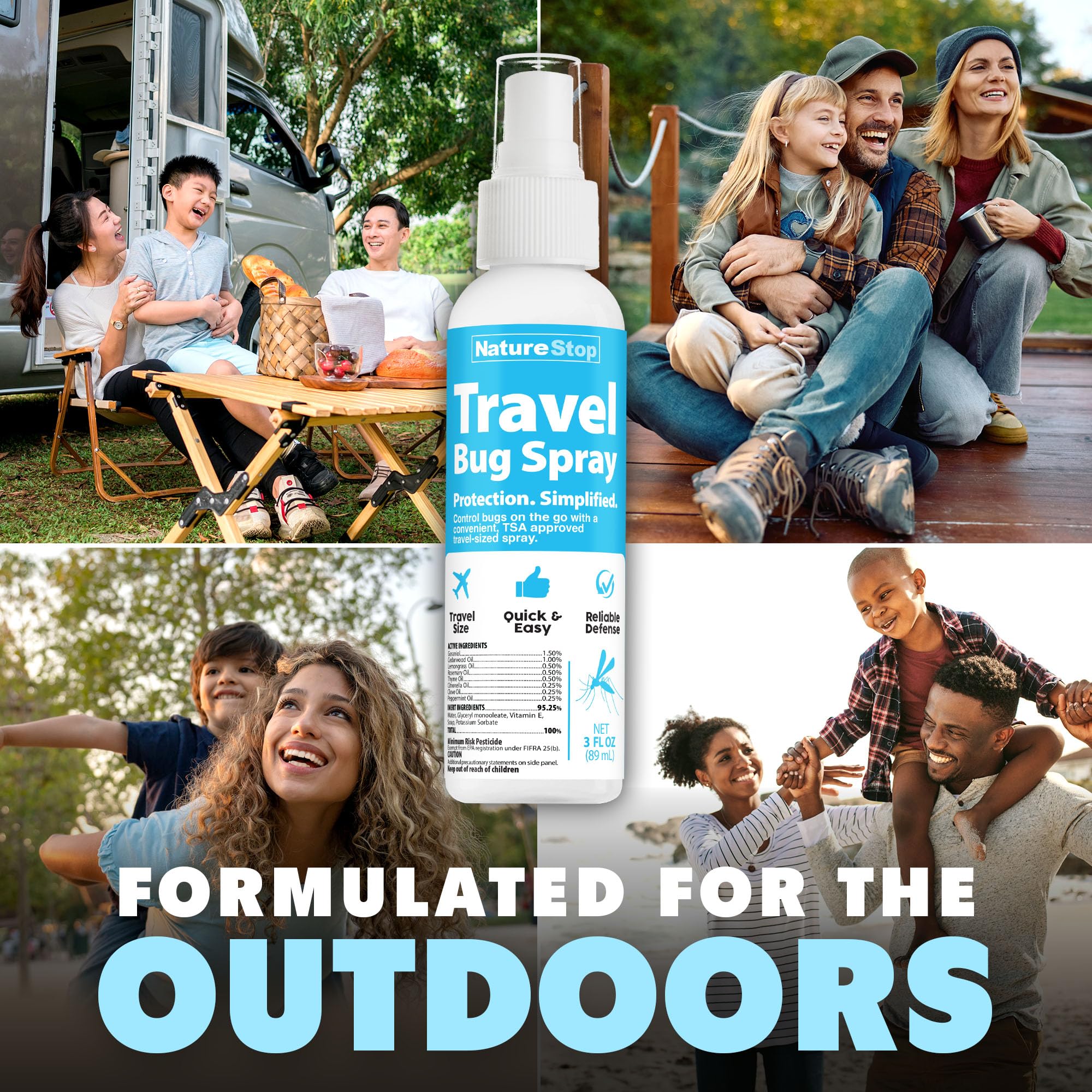 NatureStop Travel Bug Spray – On-the-Go Insect Repellent for Outdoor Use, 3 oz (89mL)