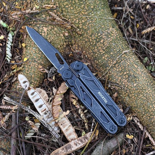 ROCKTOL Multitool, VG-10 Blade, 29-in-1 Multitool Pliers with Replaceable Wire Cutters and Saw, Heavy-duty Stainless Steel Multi-tool Set and Nylon Sheath for Camping Survival multi tool for Man