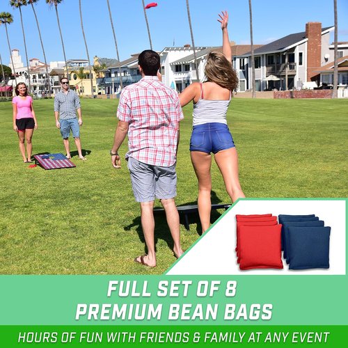 GoSports Portable Cornhole Set - 8 Styles Available | Choose 4x2 ft or 3x2 ft Boards with 8 Bean Bags & Travel Case