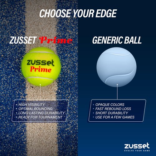 ZUSSET Padel Balls Prime 2025 (3 Pack) | High-Pressure High-Speed Response for Explosive Shots | Reinforced Felt for Extended Durability & Accuracy | Tournament-Ready Padel Ball for Pro Competitions