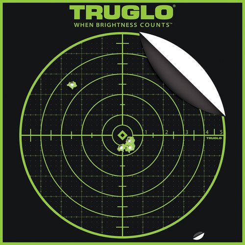 TRUGLO 12X12 Tru-See 100 Yard Bright Fluorescent Self-Adhesive High-Visible Reactive Splatter Targets, 12-Pack/Green