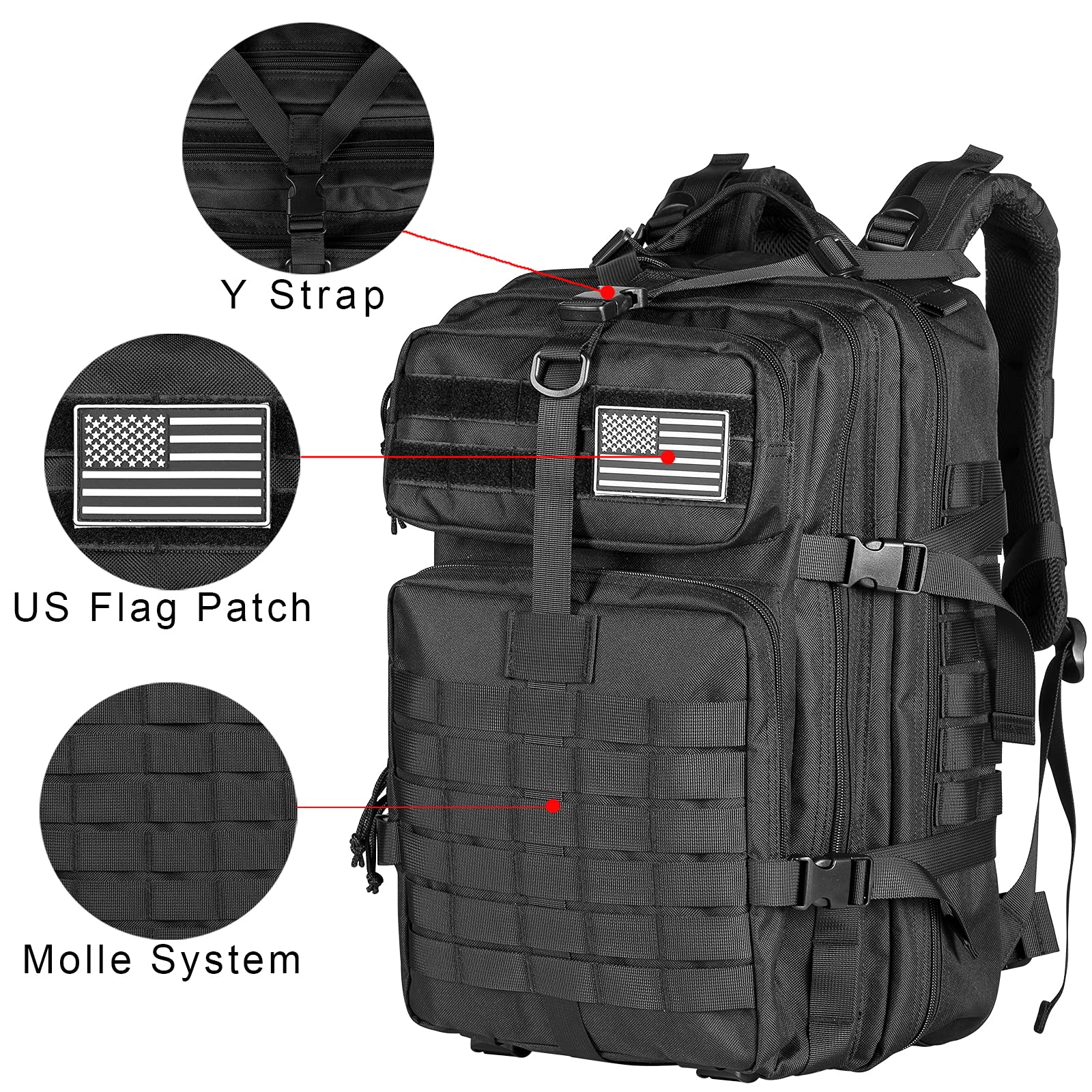 Himal Military Tactical Backpack - Large Army 3 Day Assault Pack Molle Bag Rucksack,40L