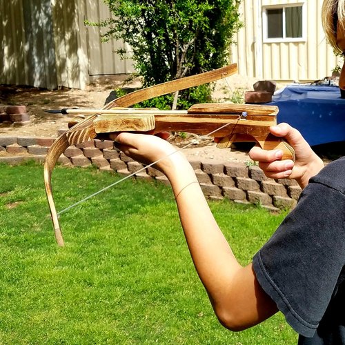 Handmade Wood Toy Crossbow Set by Adventure Awaits! - Includes 10 Wood Arrows & Quiver for Outdoor Fun