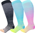 LEVSOX Compression Socks for Women & Men - Plus Size 15-20 mmHg Knee High for Travel & Nurses