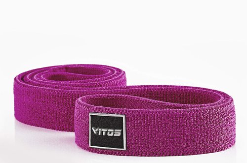 Vitos Fitness Polyester V-Power Band | Allergy Prevention Snap Proof Pull Up Assist Heavy Duty Resistance Mobility Lifting Perfect Body Stretching Training (#2 Light, Pink)