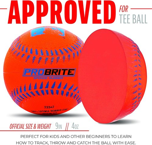 Franklin Sports - Pro Brite Neon Rubber Teeball - Youth Baseball & Softball for Indoor/Outdoor Play